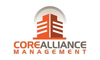 The orange and grey logo for Core Alliance, which provides San Fernando Valley property management